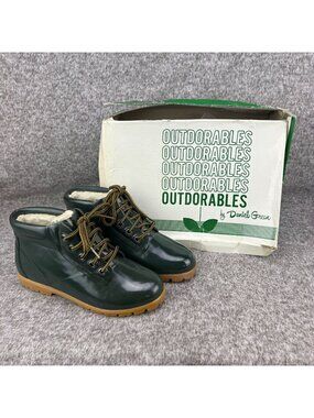 ✅Womens 6M VTG Outdoorables Daniel Green Tracker Insulated Rubber Rain Boots NOS